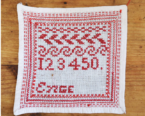 フランス アンティーク 刺繍サンプラー 【sa441】 その他インテリア