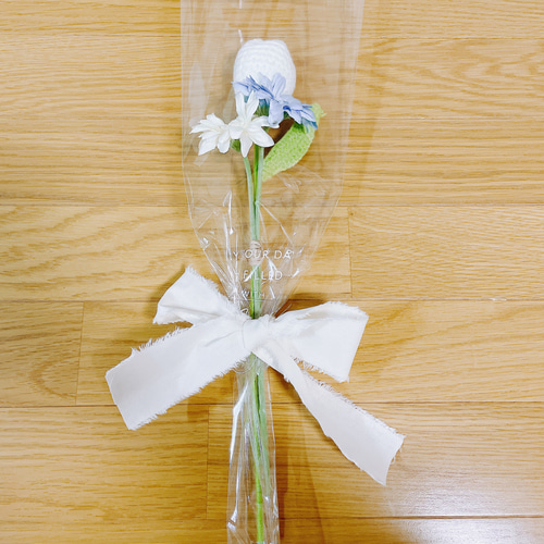 韓国ニットフラワーを使ったミニブーケ プレゼント 送別品 韓国雑貨