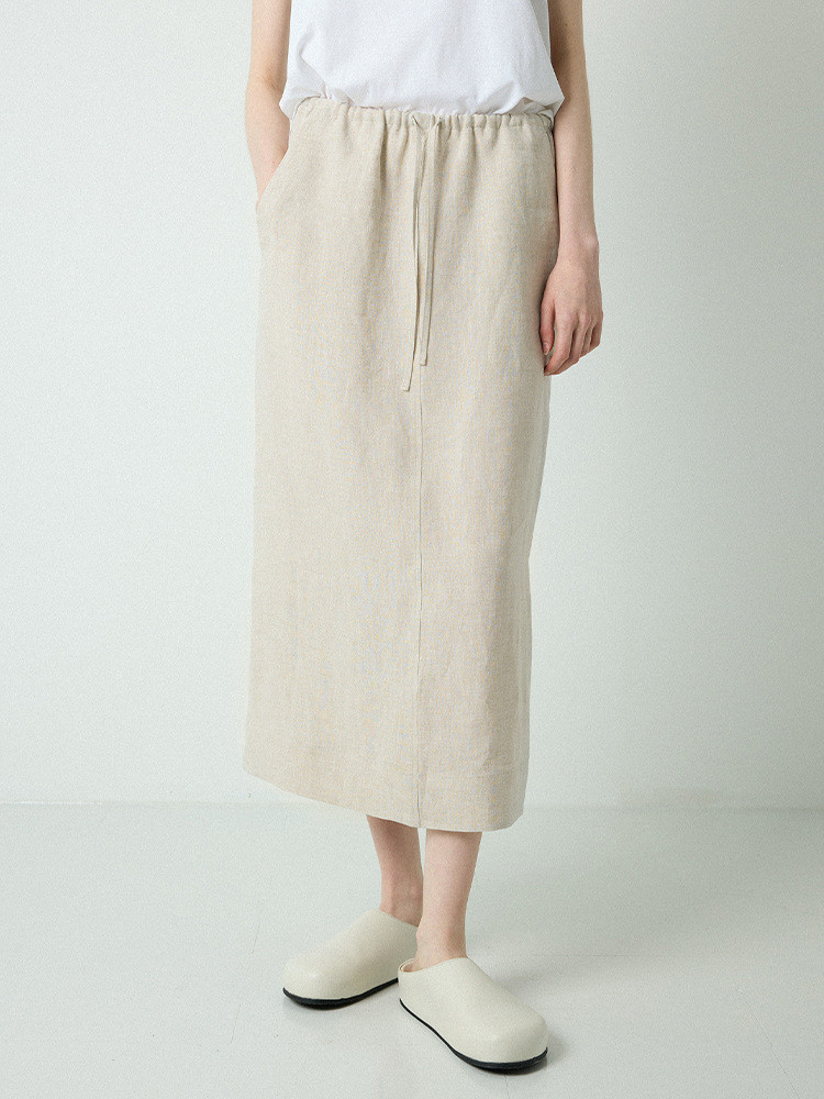 21本の亜麻ロングスカート