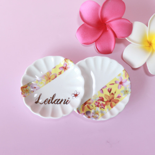ポーセラーツ ハワイアン重ね花小皿‎܀ꕤ୭* 薬味皿・豆皿 Amanaki