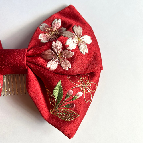 no.57 ハンドメイド　刺繍リボンとフリンジのアンティーク調ヘアアクセサリー 2b5ed05e642de12abbd2a594735eec