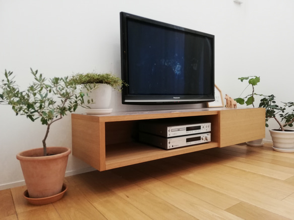 無印良品風テレビボード ※オーク突板を使用した飽きの来ないフロート 