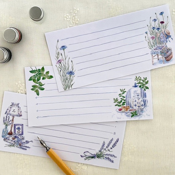 一筆箋　お好きな2袋セット〔No.5 ラベンダー他 〕 1枚目の画像