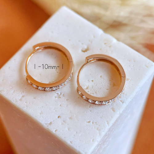 天然ダイヤモンド付きフープピアスk18 （楽天市場】K18中折れ式ダイヤ  