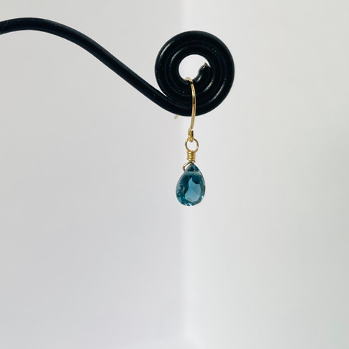 K10 / K18 ロンドンブルートパーズ ピアス 天然石 ゴールド 18金 K18YG