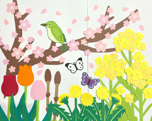 チューリップ壁面飾り プランター付き 春の花壁面飾り
