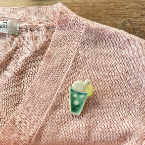 クリームソーダのブローチ(レモン) 13枚目の画像