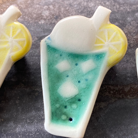 クリームソーダのブローチ(レモン) 3枚目の画像