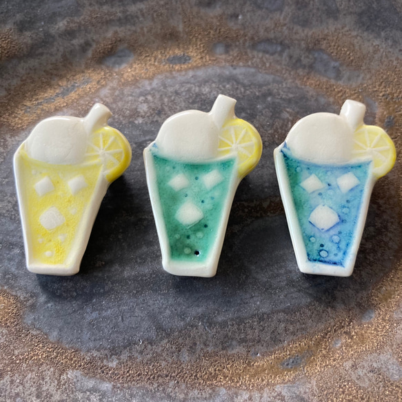 クリームソーダのブローチ(レモン) 1枚目の画像