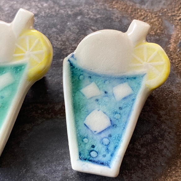 クリームソーダのブローチ(レモン) 4枚目の画像
