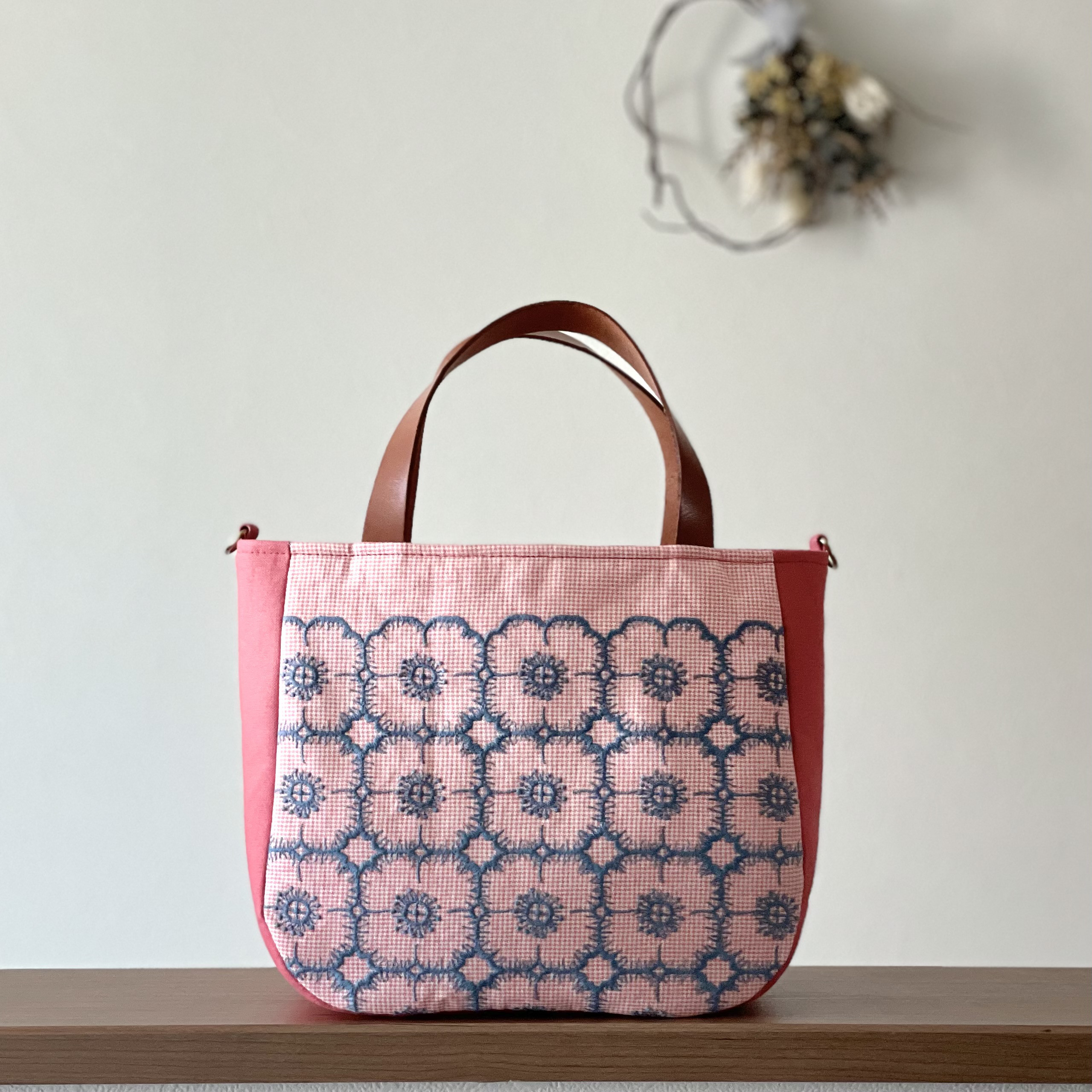 ⚮̈ミナペルホネン anemone pink まるっこかくれんぼトート