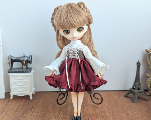 1461※ハルモニアブルーム※ワインレッドのロリータワンピース※ Harmonia bloom Outfit set Red Riding Hood