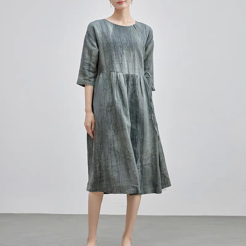 素肌に馴染む着心地と繊細な染色加減が絶妙♪ワッシャーリネンワンピース