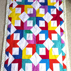 カラフルビタミンカラー、パッチワーク膝掛け、ベイビーブランケット