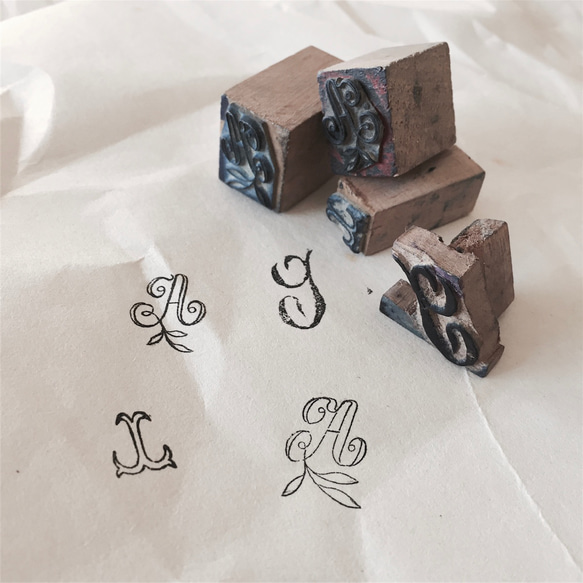 フランスアンティーク刺繍用 モノグラムスタンプ