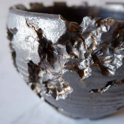 5号燻し金彩鉢907　塊根植物　多肉植物　盆栽　植木鉢　作家鉢　沖縄 2枚目の画像