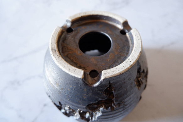 5号燻し金彩鉢907　塊根植物　多肉植物　盆栽　植木鉢　作家鉢　沖縄 6枚目の画像