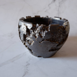5号燻し金彩鉢907　塊根植物　多肉植物　盆栽　植木鉢　作家鉢　沖縄 1枚目の画像