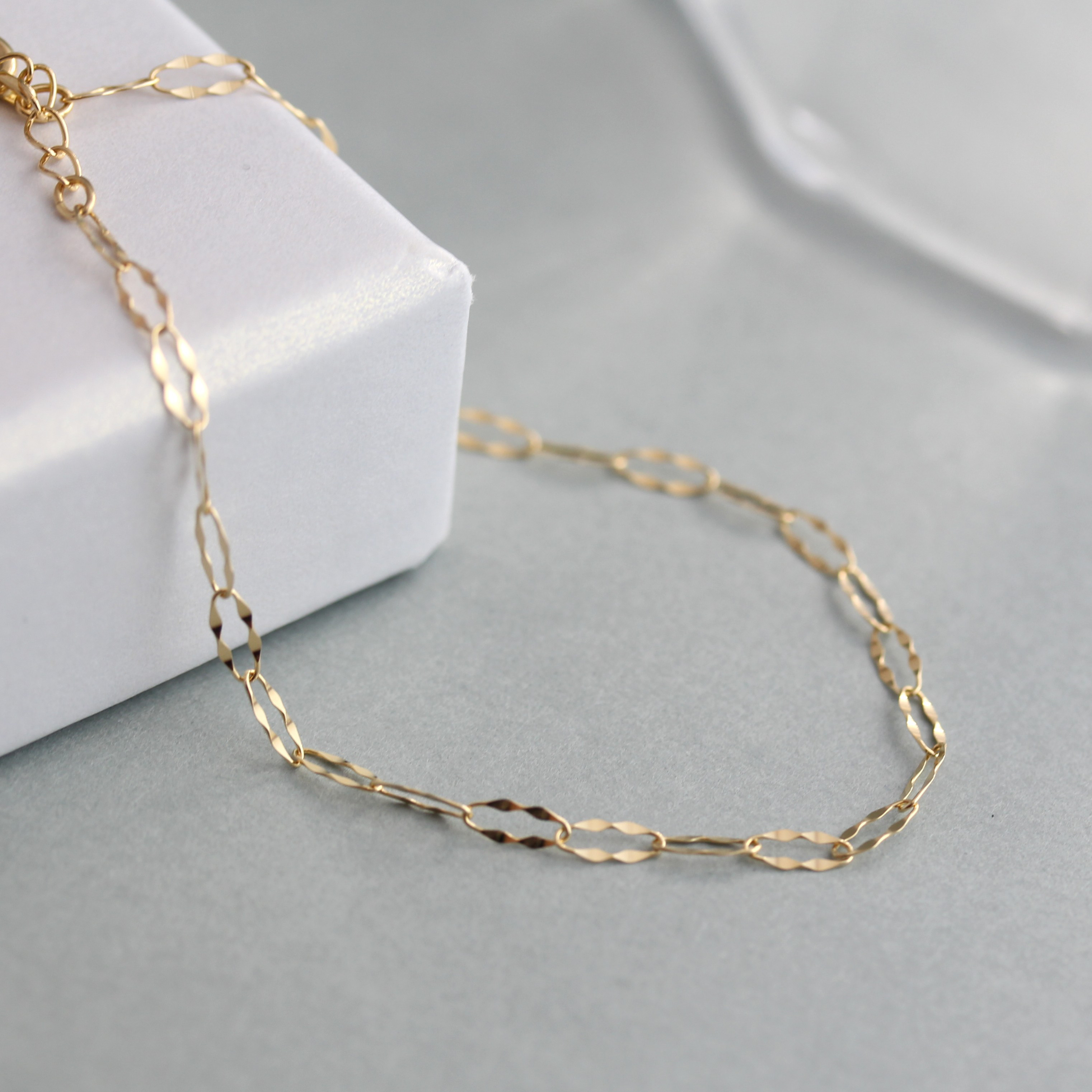 冬のおしゃれに♡K18 ソレアチェーンブレスレット つけっぱなし シンプル レディース 〈183〉