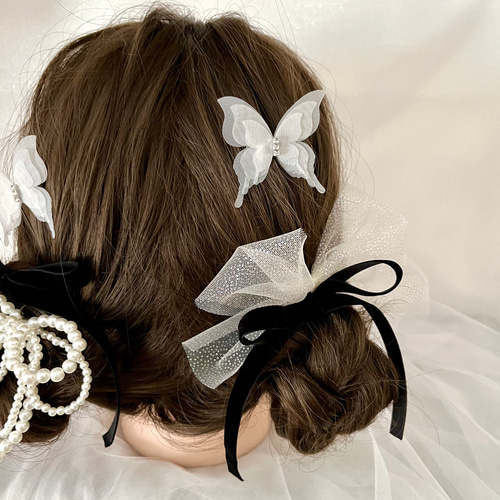 七五三　3歳用セット❗️　黒ベルベット被布　和風テディベアバッグ　リボン髪飾り 七五三 3歳用セット❗️ 黒ベルベット被布 和風テディベアバッグ