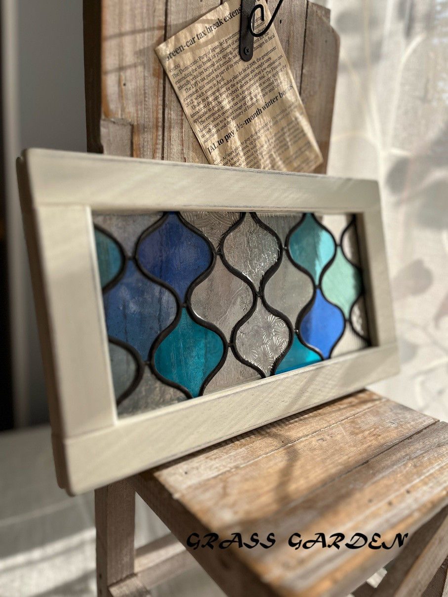 ステンドグラスパネルランタン柄