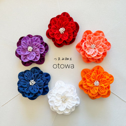 寧々】牡丹の正絹つまみ細工髪飾り 成人式 卒業式 結婚式 かんざし 飾