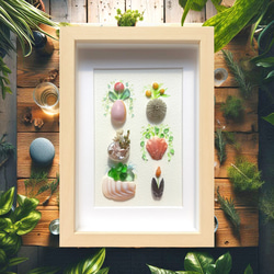 花と蝶〉シーグラスアート その他アート moon 通販 18333466｜Creema