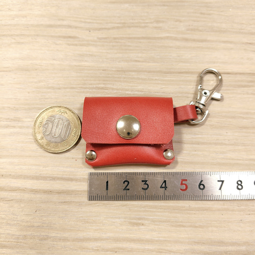 チビコインケース レッド 赤 ミニ 小銭入れ 財布 キーホルダー