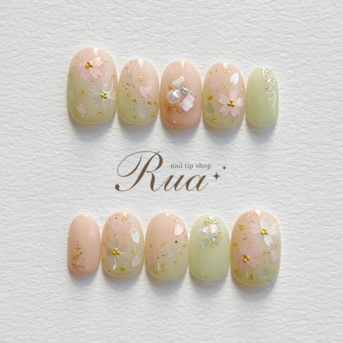 さくらネイル♡ ネイルチップ 春ネイル 桜ホロネイル ピンク