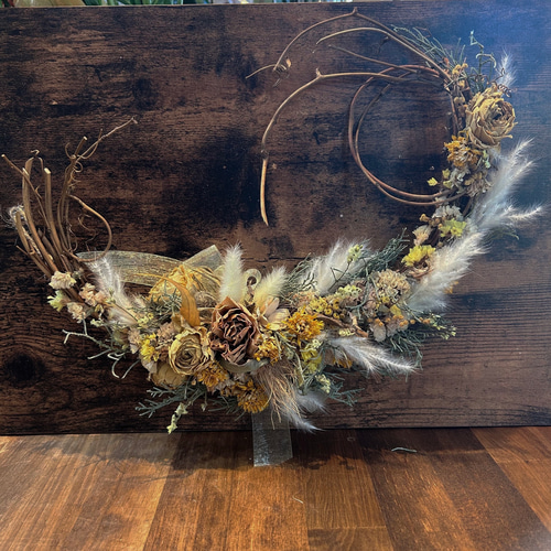 三日月型ガーランド】 ドライフラワー ガーランド リース リース