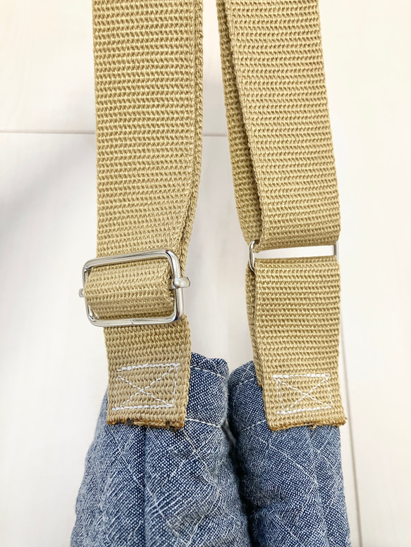 底角補強！北欧風花柄キルティングショルダーバック　通園　図書・絵本袋 7枚目の画像