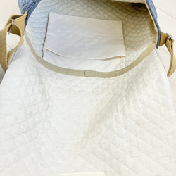 底角補強！北欧風花柄キルティングショルダーバック　通園　図書・絵本袋 6枚目の画像