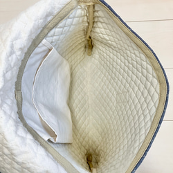 底角補強！北欧風花柄キルティングショルダーバック　通園　図書・絵本袋 5枚目の画像