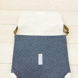 底角補強！北欧風花柄キルティングショルダーバック　通園　図書・絵本袋 4枚目の画像