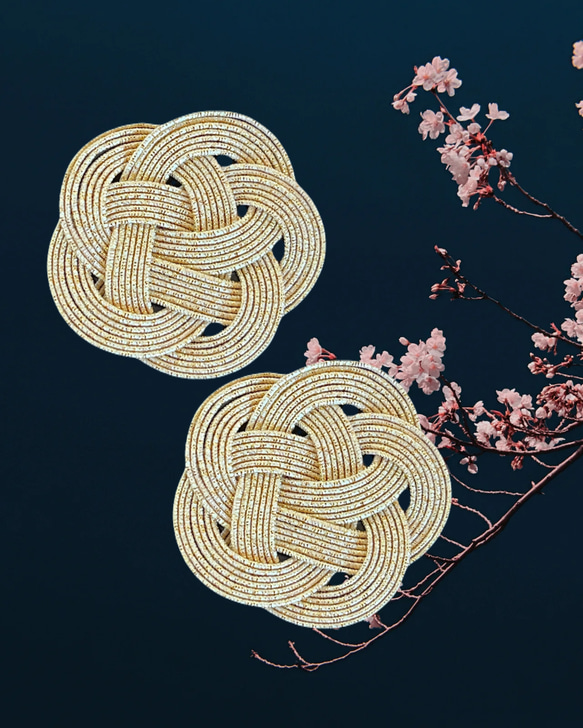 水引梅結び7本どり使い方自由 パーツ2個 ひも・コード TINY＊WORKSHOP