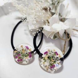 かすみ草 ヘアゴム セット ドライフラワー レジン アクセサリー 入学式