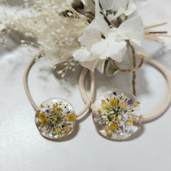 かすみ草 ヘアゴム セット ドライフラワー レジン アクセサリー 入学式