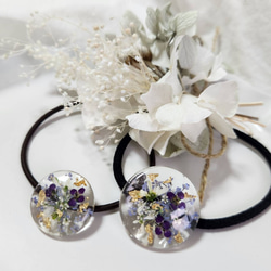 かすみ草 ヘアゴム セット ドライフラワー レジン アクセサリー