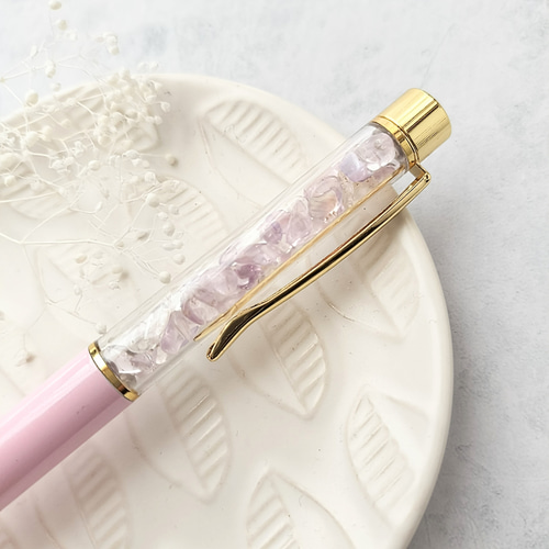 先行販売㊾ / 天然石 カスタムボールペン ラベンダーアメジスト 再販「lavender amethyst」ラベンダーアメジスト 天然石