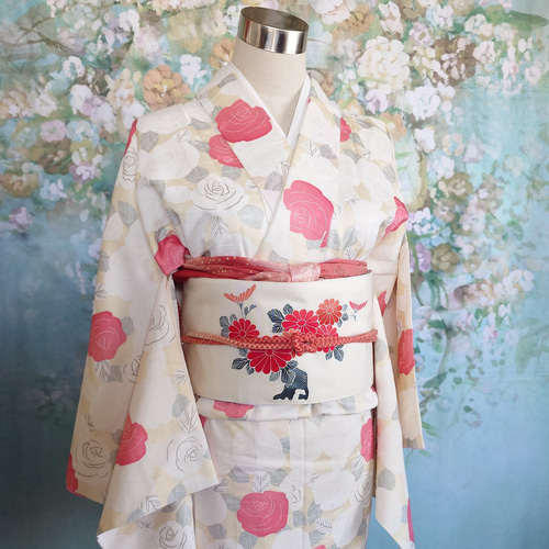 ob145 フック付き 二部式作り帯 一重太鼓結び 名古屋帯 オリジナル説明