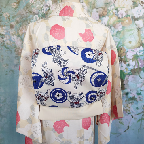 はまむぅ【未使用】着物帯☆一重太鼓　作り帯 楽天市場】作り帯 3本セット お太鼓 二重太鼓 着用可能 かんたん帯加工