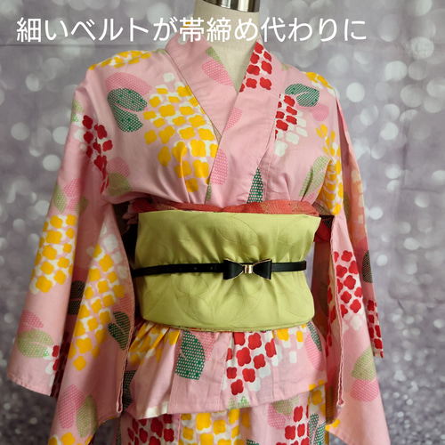 ob150 フック付き 二部式作り帯 一重太鼓結び 名古屋帯