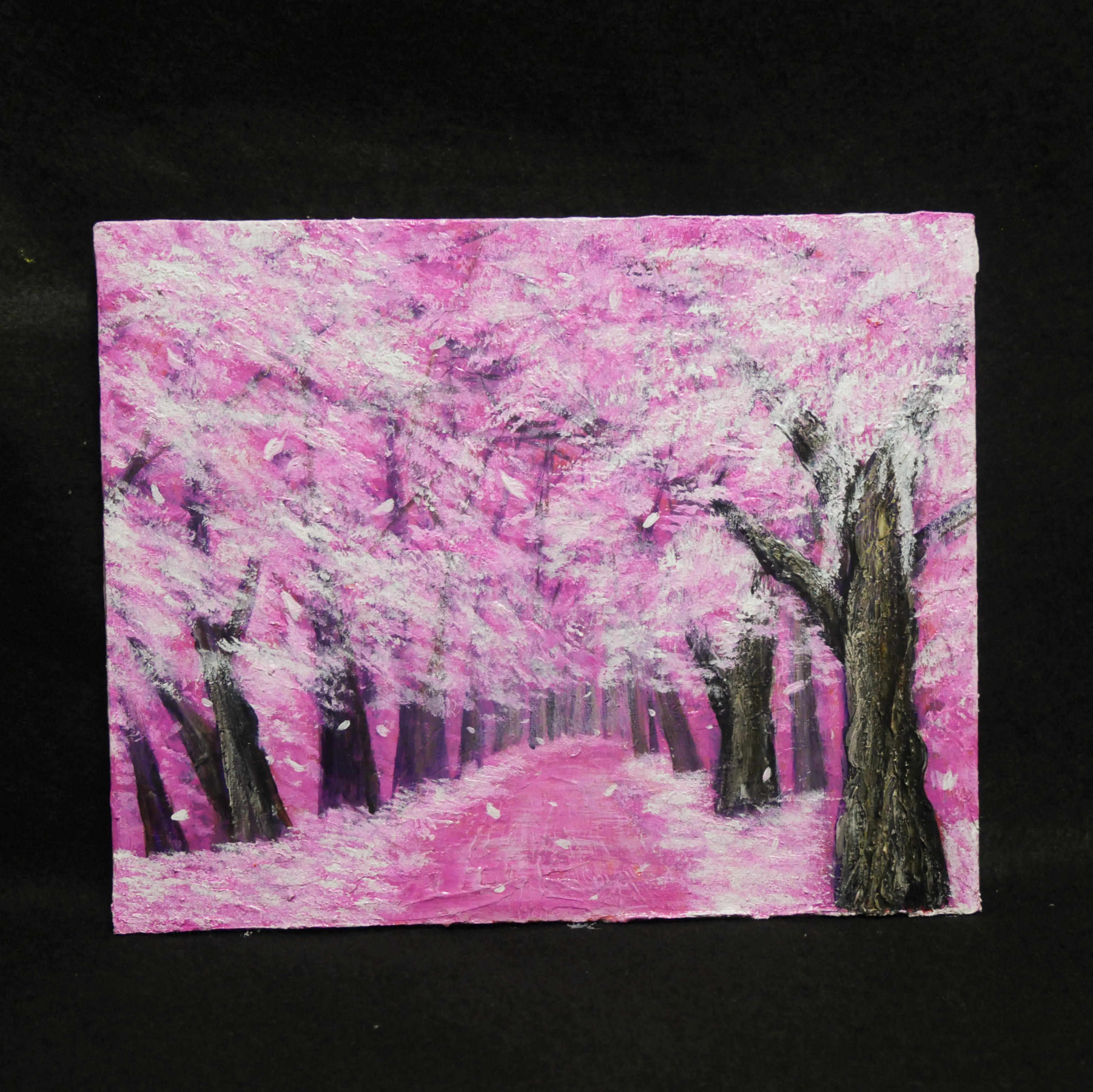 油絵 油彩 油彩画 絵画 絵【桃色の桜の道】 油絵 油彩 油彩画 絵画 絵【桃色の桜の道】 油絵 油彩 油彩画