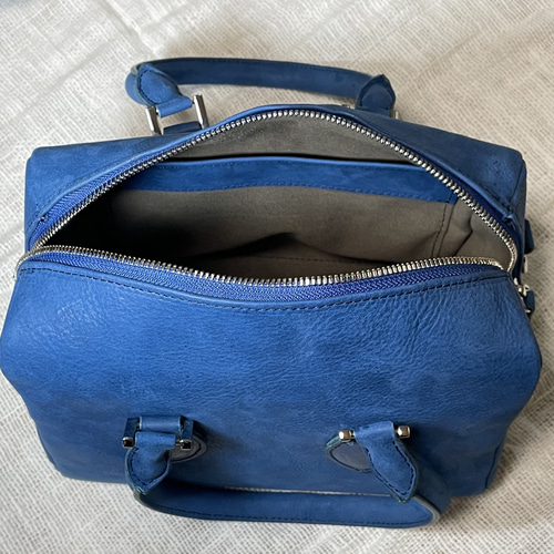 ☆東京発☆軽い裏地付きミニボストンバッグ ブルー 178 トートバッグ