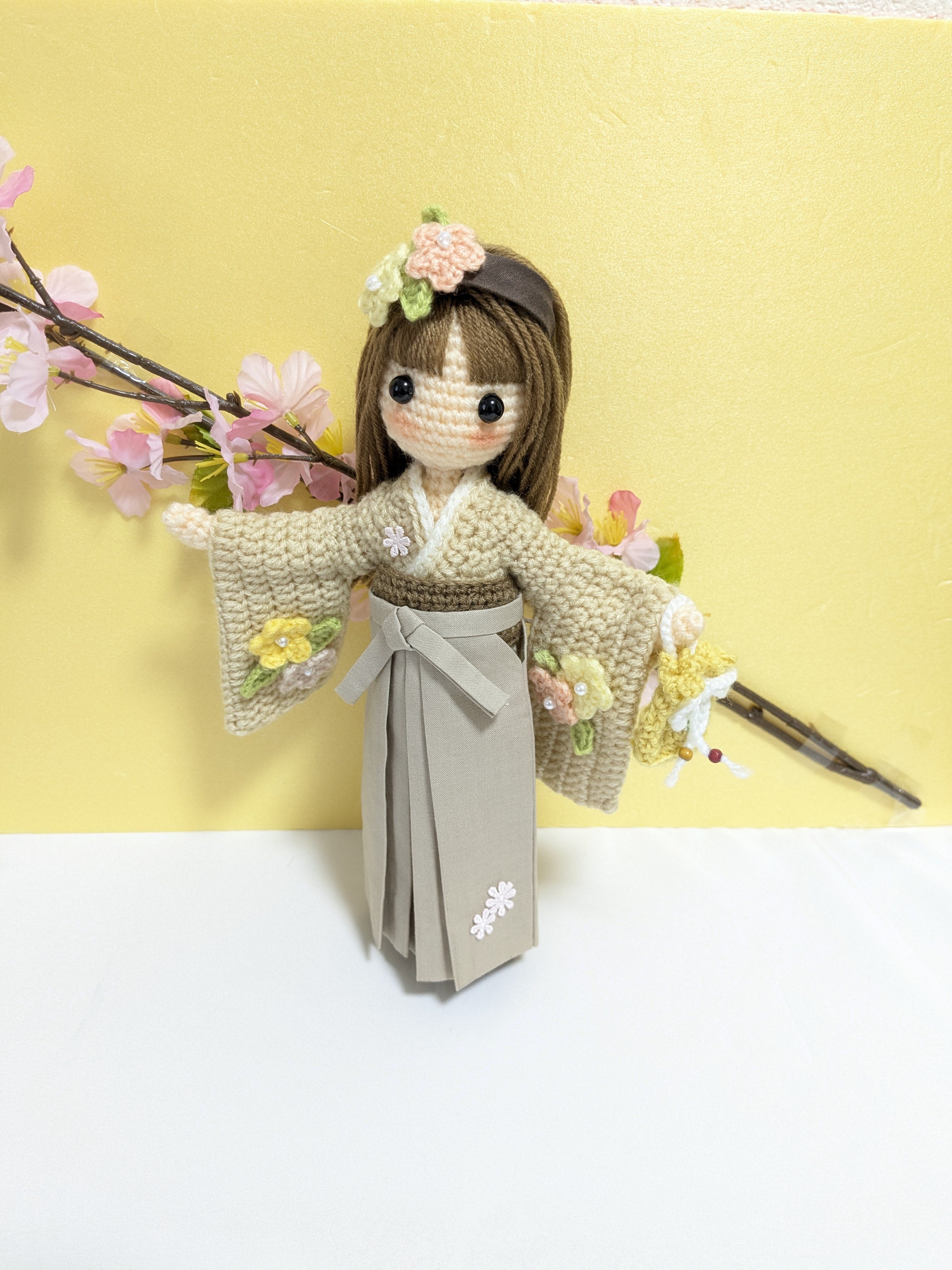 〈オーダーストップ中☆あみぐるみクマ〉小学生袴　卒業式
