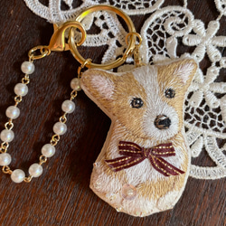 トイプードル がま口 ポーチ ハンドメイド 手刺繍 刺繍