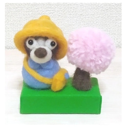 羊毛フェルト【犬】ボーダーコリーフェイスブローチ ブローチ こものこ  