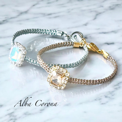 再販】ローズゴールド の スライド ブレスレット 幸運のクローバー