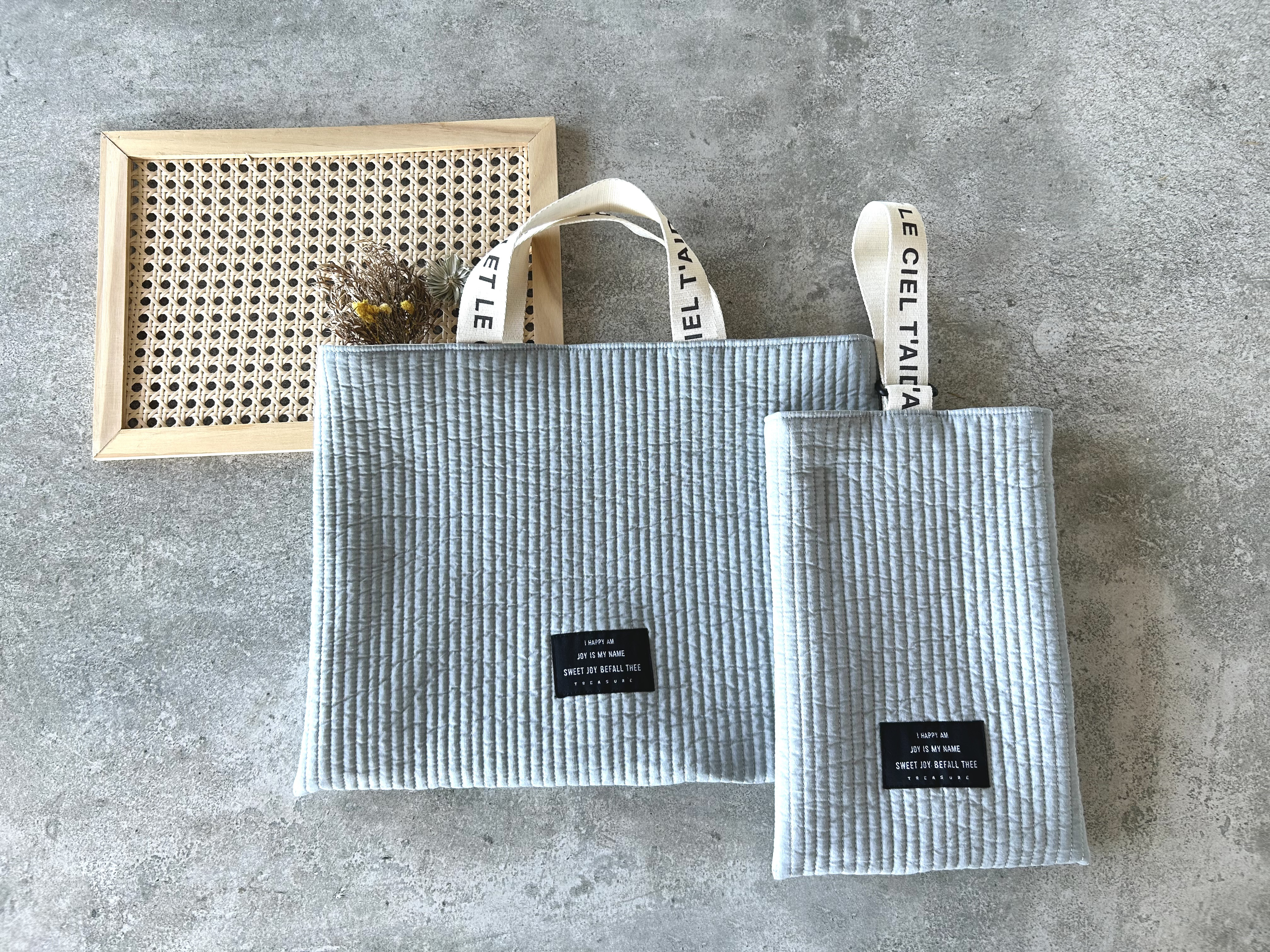 【入園入学2点セット】くすみカラーのレッスンバッグ&シューズケース