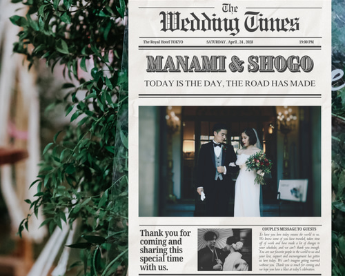 ウェルカムボード 結婚式 桜（さくら） 額の色：オーク